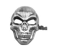 GAJUS 1 Mezza maschera scheletro d'argento, maschere Halloween, festa a tema Halloween Mardi Gras, maschere da teschio, maschere di Halloween da teschio, maschere di plastica, accessori Halloween