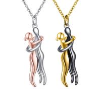 GAJUS 2 pezzi ciondolo abbraccio collana Coppia uomini e donne ciondolo abbraccio collana, adatto per i regali delicati(49)