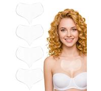 GAJUS Cerotti Antirughe per Petto e Décolleté in Silicone Riutilizzabili 4 Pezzi Patch Antirughe per Seno Collo e Fronte Trattamento Notte Antietà Rassodante e Levigante per Pelle Delicata