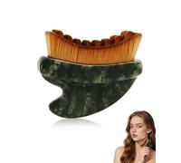 GAJUS Spazzola Linfodrenante in Giada Motivo Pietra, 1 Pezzo, Massaggio Viso Collo Mascella, Delicata Sulla Pelle, Migliora la Circolazione e Rilassa i Muscoli