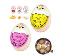 GAJUS Timer per Uova 2 Pezzi con Design Carino, Cambia Colore Indicatore Cottura Uova Sode alla Coque e Medie, Cottura Perfetta per Colazione Famiglie Bambini, Uovo Sodo Timer Uova Timer Egg Timer