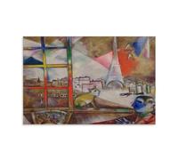 GAJUST Marc Chagall Paris - Poster da finestra Parigi attraverso la finestra, dipinto da Marc Chagall nel 1913, stampa su tela, senza cornice, 20 x 30 cm