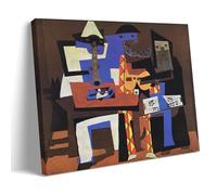 GAJUST Picasso - Poster con tre musicisti dipinto da Pablo Picasso nel 1921, stampa artistica su tela, con cornice, 40 x 60 cm