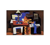 GAJUST Picasso - Poster con tre musicisti dipinto da Pablo Picasso nel 1921, stampa su tela, senza cornice, 50 x 75 cm