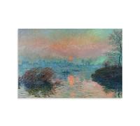 GAJUST Poster con Monet tramonto sulla Senna al tramonto sulla Senna a Lavacourt, stampa artistica su tela di Claude Monet In, senza cornice, 30 x 45 cm