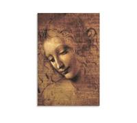 GAJUST Poster da Vinci Testa Femminile dipinta da Leonardo Da Vinci Circa 1508., Stampa artistica su tela, senza cornice, 20 x 30 cm