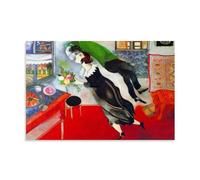 GAJUST Poster di compleanno di Marc Chagall The Birthday Painted by Marc Chagall nel 1915, stampa artistica su tela, senza cornice, 50 x 75 cm