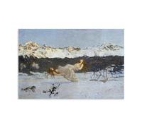 GAJUST Poster "La punizione della lussuria", dipinto da Giovanni Segantini nel 1891, stampa artistica su tela, senza cornice, 40 x 60 cm