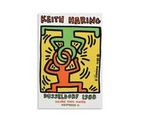 GAJUYL Keith Haring Poster Pop Art Keith Haring Düsseldorf 1988, stampa artistica da parete su tela, decorazione per la casa, senza cornice, 60 x 90 cm