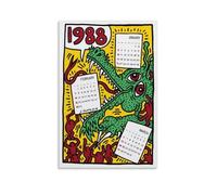 GAJUYL Keith Haring Poster Pop Art Pop Shop Calendario 1988, stampa artistica da parete su tela, decorazione per la casa, pittura, senza cornice, 60 x 90 cm