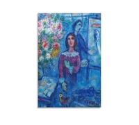 GAJUYL Poster con stampa artistica su tela, motivo Marc Chagall Le Modèle blu, decorazione per la casa, senza cornice, 60 x 90 cm