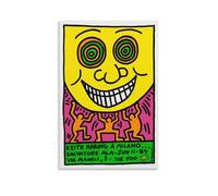 GAJUYL Poster Pop Art Keith Haring A Milano... 1984 Stampa artistica da parete su tela, decorazione per la casa, senza cornice, 50 x 75 cm