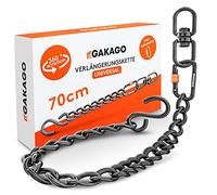 Gakago Catena di prolunga Come Catena per Sedia sospesa, prolunga per Altalena, Supporto per Sacco da Boxe - Catena in Acciaio con Gancio a S, girella e moschettone - Anche per Esterni
