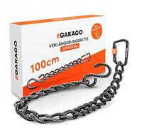 Gakago Catena di prolunga Come Catena per Sedia sospesa, prolunga per Altalena, Supporto per Sacco da Boxe - Catena in Acciaio con Gancio a S e moschettone - Sospensione Anche per Esterni