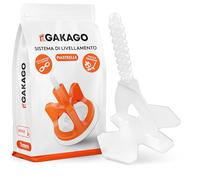 Gakago Sistema di livellamento per piastrelle 200 alette filettate da 1 mm - Ausilio per la posa per un'esecuzione perfetta delle fughe - Gamma superiore per spessori di piastrelle da 3 a 18 mm