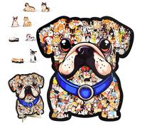 GAKICO Puzzle in legno da 135 pezzi: puzzle in legno a forma di cane colorato puzzle unico a forma di animale, decorazione artistica per la casa, sfida consapevole e regali creativi per gli amanti dei