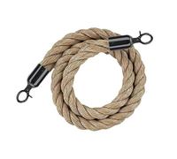 GAKYOUR Corde di barriera per Coda di palo per Il Controllo della Folla, Corda per palo di Coda per Pali, barriera di Sicurezza in Corda di Canapa con Bottoni Automatici lucidati-Black||1.5m