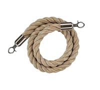 GAKYOUR Corde di barriera per Coda di palo per Il Controllo della Folla, Corda per palo di Coda per Pali, barriera di Sicurezza in Corda di Canapa con Bottoni Automatici lucidati-Silver||1.5m