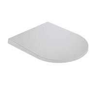 Gala Coral - Sedile per WC con caduta ammortizzata, con kit di fissaggio e cerniere in acciaio inox, colore bianco lucido, dimensioni 36 x 3 x 42 cm, modello G5169601