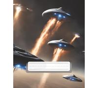 Galactic Alien Composition Notebook for School, Journaling & Creative Writing: Wide Ruled Notebook with Fun Alien & Space Design for Students, Writers, and Dreamers 7.5 x 9.25 / 160 pages