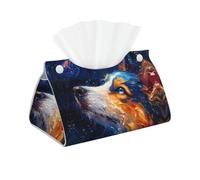 Galactic Dog Swirls Art Tissue Box Cover, moderna scatola di fazzoletti lunga, pieghevole in pelle, accessori per bagno, scrivania, auto, tavolo, decorazione per la casa