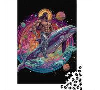 Galactic Dolphins Cosmic Artwork Puzzle Impossibili 1000 Pezzi Decorazione Per La Casa. Rilassamento E Intelligence Per Adulti E Ragazzi Da 14 Anni 52x38cm/1000pcs