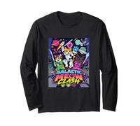 Galactic Funny Clash Space Cats Illustration Graphic Cartoon Maglia a Manica