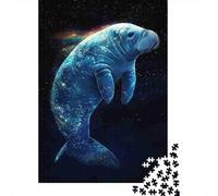 Galactic Manatee Space 1000 Pezzi Cartone Resistente Puzzle Premium Amanti Del Famiglia Sollievo Dello Stress Regali Pacchetto Valore 52x38cm/1000pcs