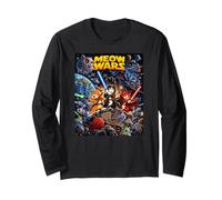 Galactic Space Cats Funny Battle Sci Fi Adventure Art Maglia a Manica