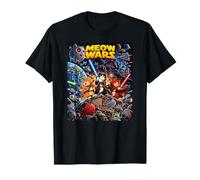 Galactic Space Cats Funny Battle Sci Fi Adventure Art Maglietta