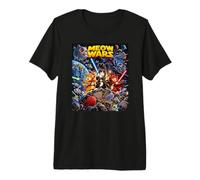 Galactic Space Cats Funny Battle Sci Fi Adventure Art Maglietta Premium