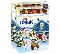 Galak Calendario dell'Avvento con Cioccolatini al Cioccolato Bianco e Ripieno di Cereali Croccanti 196,8g con Portachiavi CAIYA® [2 Calendari]
