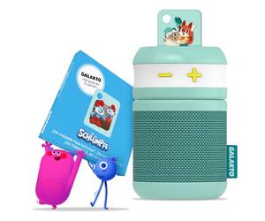 Galakto - Lettore musicale e ascolto per bambini a casa e in viaggio, con 2 token "I puffi", "Fox & Sheep", senza internet, pronto per l'ascolto ovunque, funzionamento semplicissimo, lunga durata