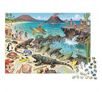 Galapagos Islands Wildlife Whirlwind Puzzle in Legno Impermeabile Puzzles Da 1000 Pezzi Per Adulti Divertenti Per Decorazioni Domestiche