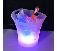 Galapare Secchiello Ghiaccio, Secchiello per Ghiaccio a LED, Secchiello per Ghiaccio Luminoso 5 L, 6 Colori Cangianti, per Champagne, Vino, Birra, Ghiaccio, Refrigeratore Curvo, Bar, Feste
