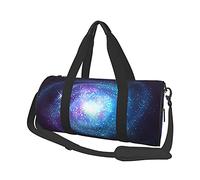 Galassia a spirale nello spazio cosmico con cielo blu stellato Borsone da viaggio Palestra Bagagli sportivi Borsa da viaggio grande Borsa da fine settimana per uomo e donna