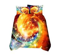 Galassia Stella Bambino Ragazzo Ragazza Copripiumino con Federa, Blu Viola Nero 135x200cm Mistero Spazio Copripiumino per l'estate Autunno inverno (Galassia Stella 2)