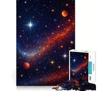 Galassia vibrante con pianeti e stelle,puzzle da 1000 pezzi per adulti,gioco di abilità mentale,taglio laser per un incastro perfetto,attività gratificante per le giornate di pioggia (50x75cm)