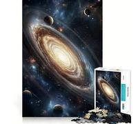 Galassia vibrante con pianeti e stelle,puzzle da 1000 pezzi per ragazzi,stimolante per la mente,divertente,con taglio di alta precisione,attività rilassante e pausa rigenerante (38x52cm)