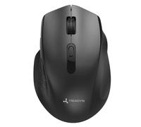 GALATEA 3200 DPI Mouse Wireless Triadine da 2,4 GHz Nero - Mouse ottico ergonomico per computer e ufficio, 6 pulsanti regolabili DPI, ricevitore USB e batteria AA