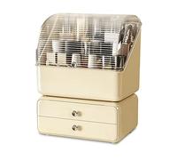 Galatée Antipolvere Organizer Multifunzione,Organizzatore di Trucco Grande Capacità,per Cosmetici,Gioielli e Accessori ideale per bagno e camera da letto -Giallo A+B