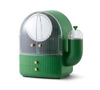 Galatée Bella Cactus Antipolvere Organizer Multifunzione,Organizzatore di Trucco Grande Capacità per Cosmetici,Gioielli e Accessori ideale per bagno e camera da letto - Verde (senza luce)