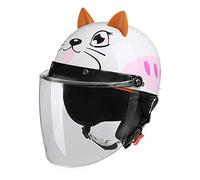Galatée Casco da Bicicletta per Bambini, Adatto per Scooter Tricicli Skateboard e Biciclette, e Dotato di Sciarpa Calda e Visiera Parasole per la Protezione del Viso(Gatto, Età 5-12 anni)