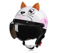 Galatée Casco da Bicicletta per Bambini, Adatto per Scooter Tricicli Skateboard e Biciclette, e Dotato di Sciarpa Calda e Visiera Parasole per la Protezione del Viso(Gatto, Età 5-12 anni)