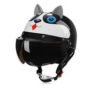 Galatée Casco da Bicicletta per Bambini, Adatto per Scooter Tricicli Skateboard e Biciclette, e Dotato di Sciarpa Calda e Visiera Parasole per la Protezione del Viso(Cucciolo, Età 5-12 anni)