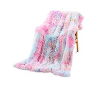 Galatée Elegante e romantica, coperta confortevole, colore arcobaleno, di alta qualità, soffice coperta in pile, 160 x 200 cm, coperta in peluche artificiale, morbida, calda, adatta per divano/letto