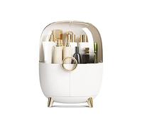 Galatée Minimalista Moderno Organizer Trucchi Multifunzione Antipolvere Organizer per Cosmetici,Organizzatore di Trucco Grande Capacità - Bianco crema
