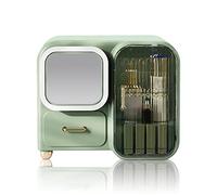 Galatée Organizer con specchio Trucchi Multifunzione Antipolvere Organizer per Cosmetici,Organizzatore di Trucco Grande Capacità,Gioielli e Accessori ideale per bagno e camera da letto - verde