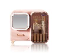 Galatée Organizer con specchio Trucchi Multifunzione Antipolvere Organizer per Cosmetici,Organizzatore di Trucco Grande Capacità,Gioielli e Accessori ideale per bagno e camera da letto - rosa