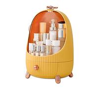 Galatée Organizer per Cosmetici Con luce LED,Organizzatore di Trucco Grande Capacità,Organizer Trucchi Multifunzione Girevole,Gioielli e Accessori ideale per bagno e camera da letto - M -giallo